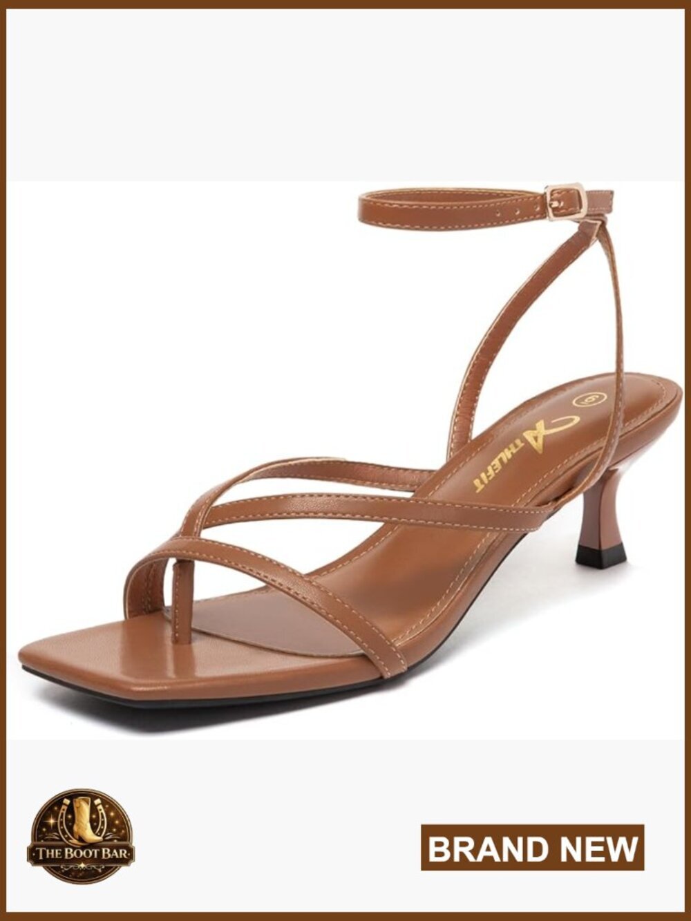Strappy Kitten Heel Sandals Square Toe Ankle Strap Dress Party Shoes